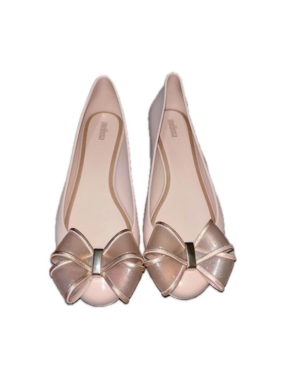 Melissa Sweet Love VI Bow Ballet Flats Pink Size 10